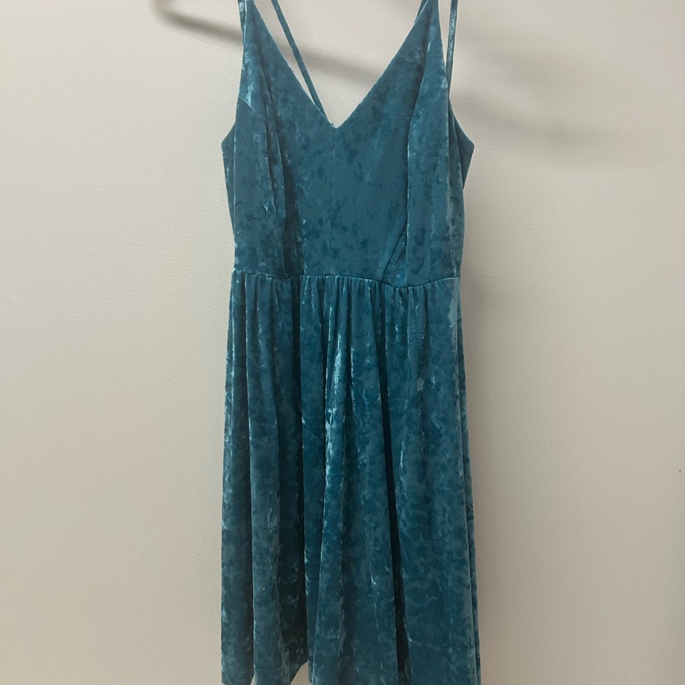 Wild Fable Teal Velvet Dress